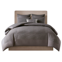 Hanae Cotton Blend Yarn Dyed Queen Comforter Set Grey 3 pc