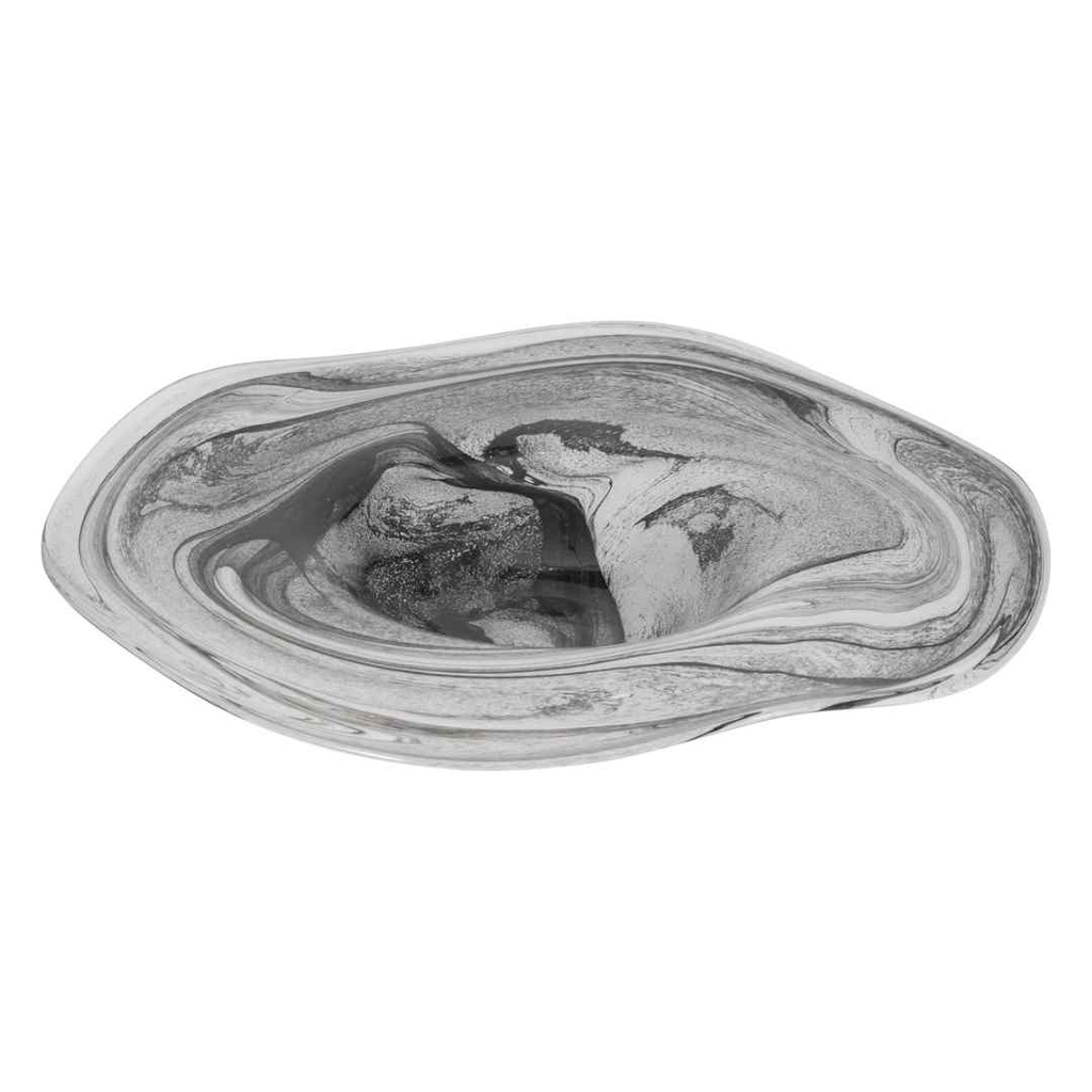 Katrina Grey Swirl Glass Charger Plate 21in