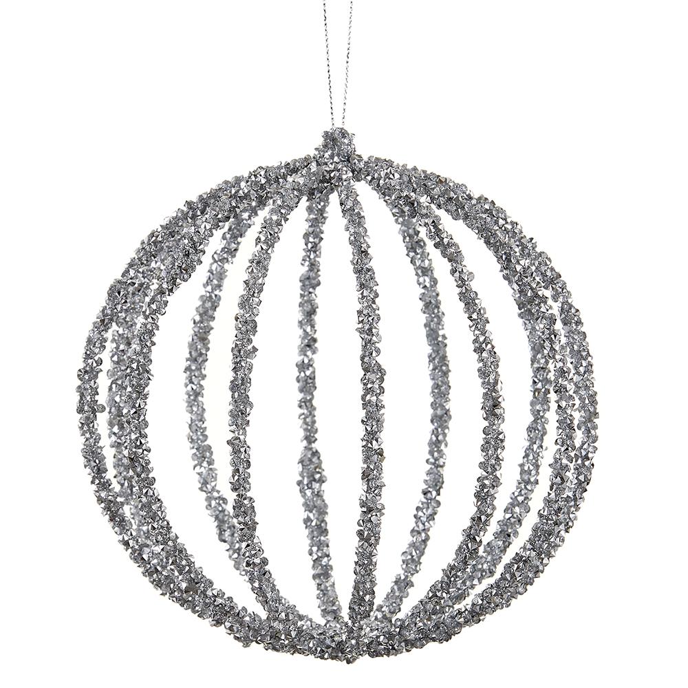 Glittered Filigree Ball Ornament 6in