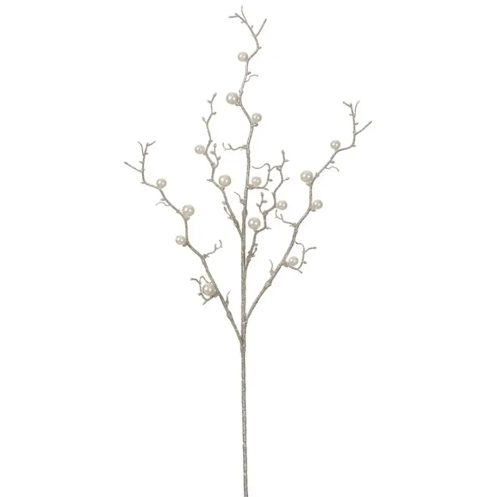 Glittered Pearl Spray 34in