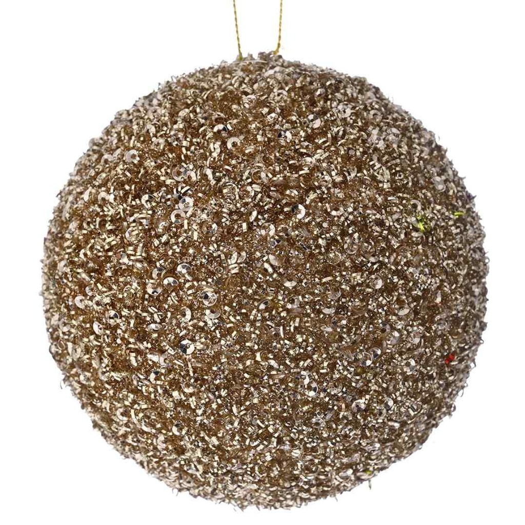 Glittered Ornament Champagne 4in