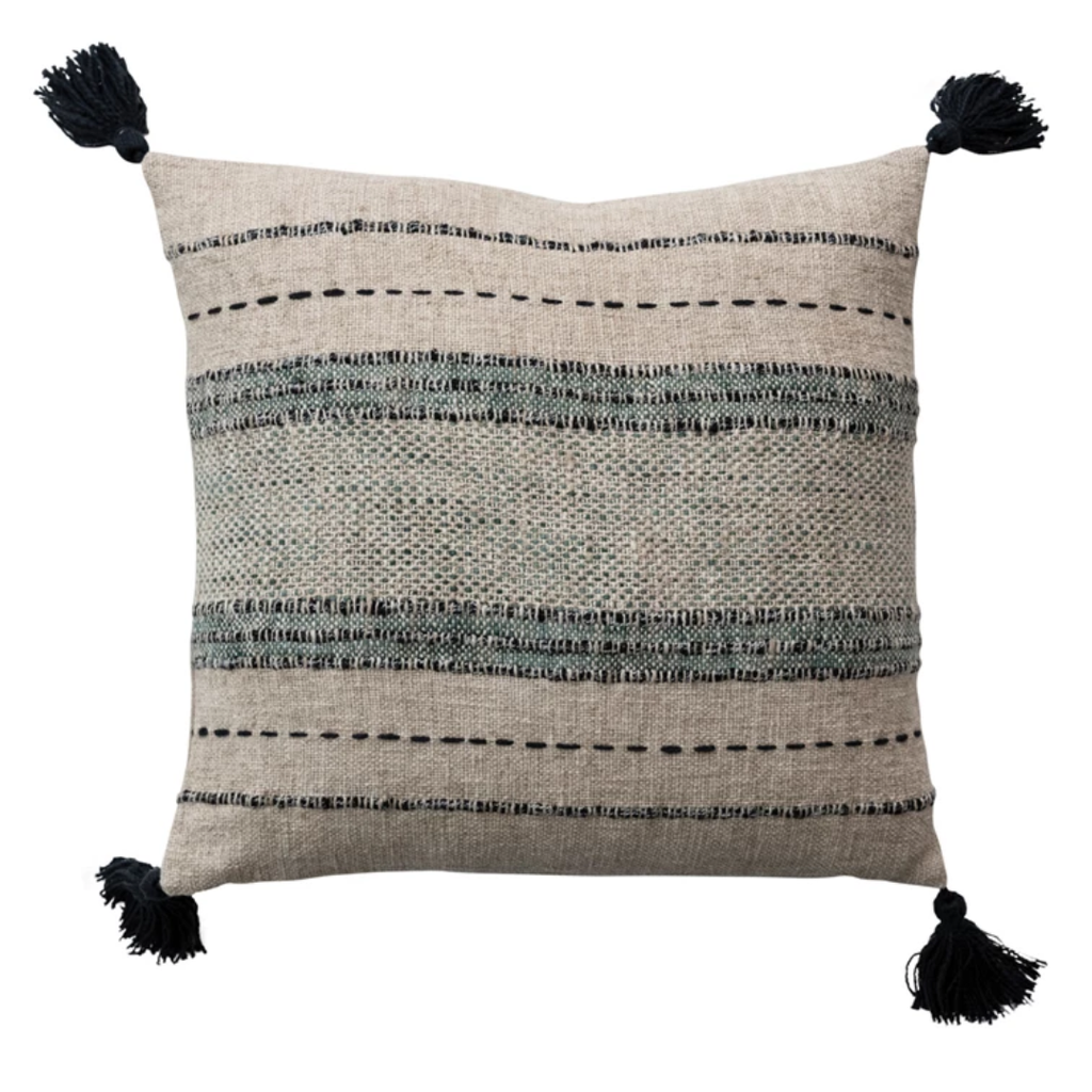 Striped Linen Pillow 18in