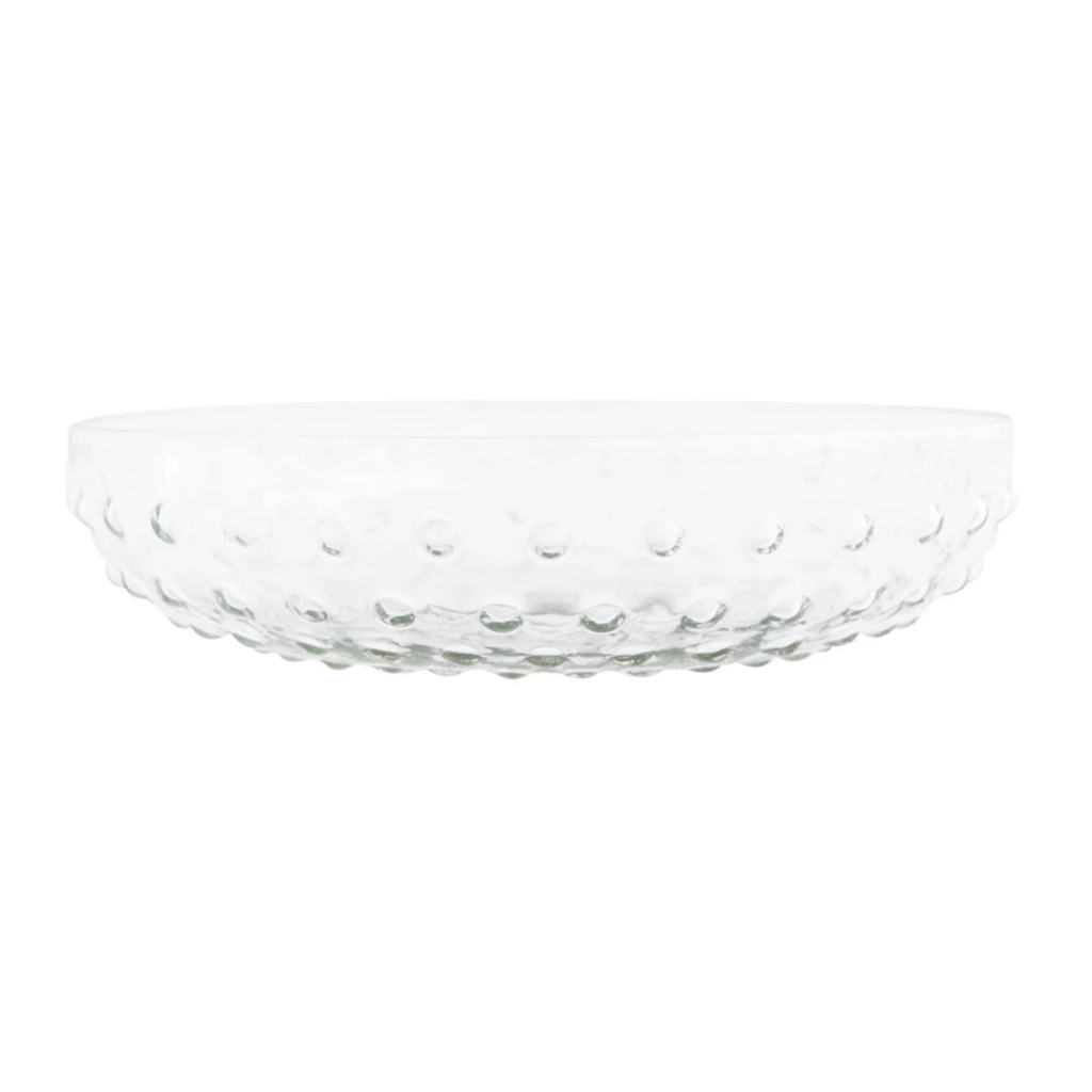 Glass Hobnail Serving Bowl 12in