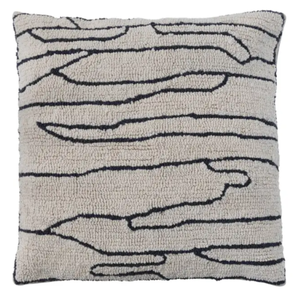 Tufted Pillow with Lines 18in