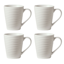 Oneida Ridge White Mug Set 4pc