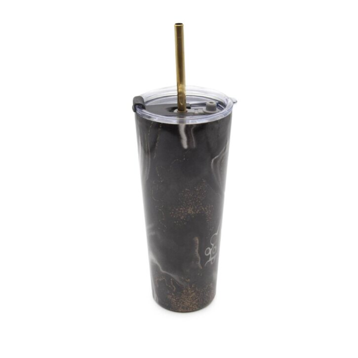 Geo Straw Tumbler 24oz Black