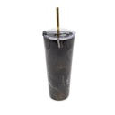 Geo Straw Tumbler 24oz Black