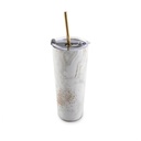 Geo Straw Tumbler 24oz White