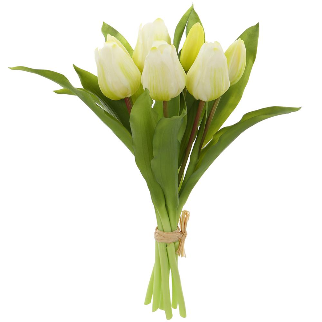 Tulip Bouquet White 11in