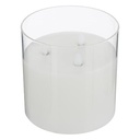 Led Glass Candle 6in