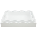 Scallop Nested Lacquer Tray White 10x15in
