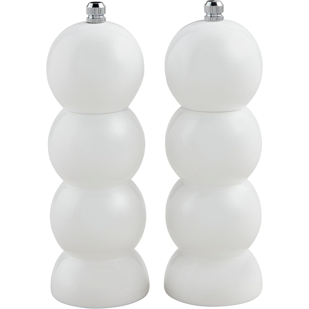 Classic White Salt & Pepper Grinder Set