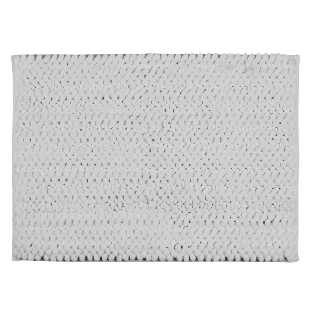 Nubby Chenille Microfiber Woven Bath Mat Light Grey