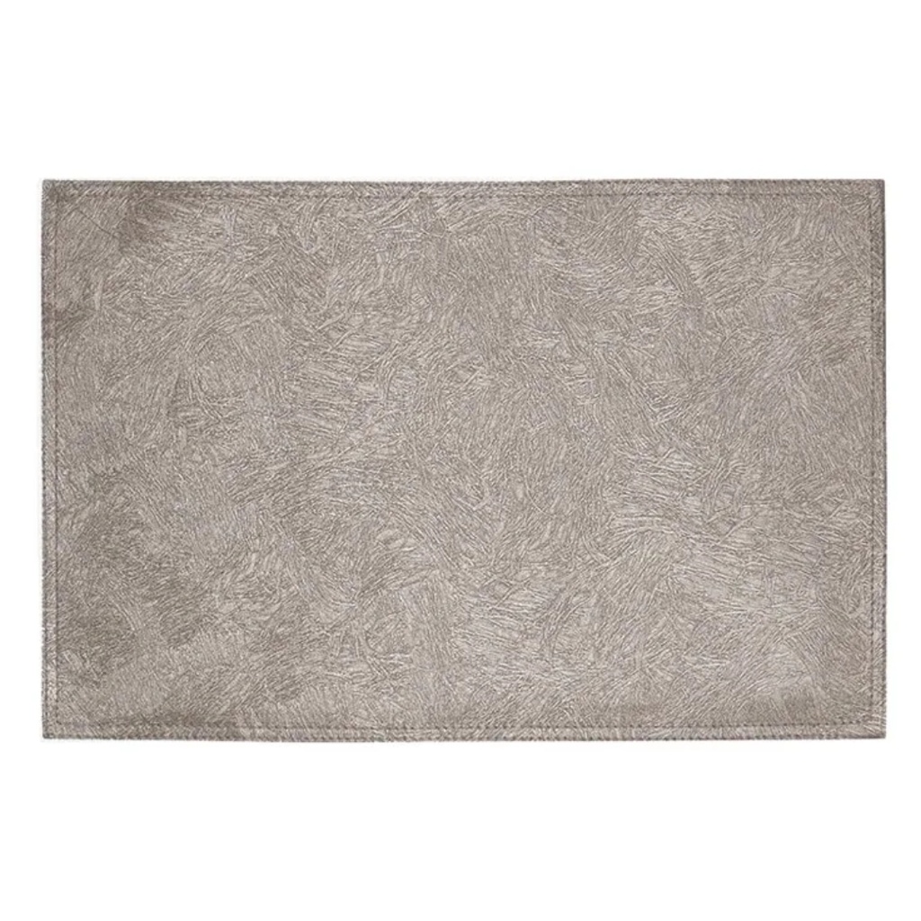 Reversible Faux Leather Brushed Placemat Taupe & Cream