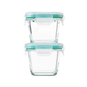 OXO Good Grips Smart Seal Glass Container Set Mini Square 4pc