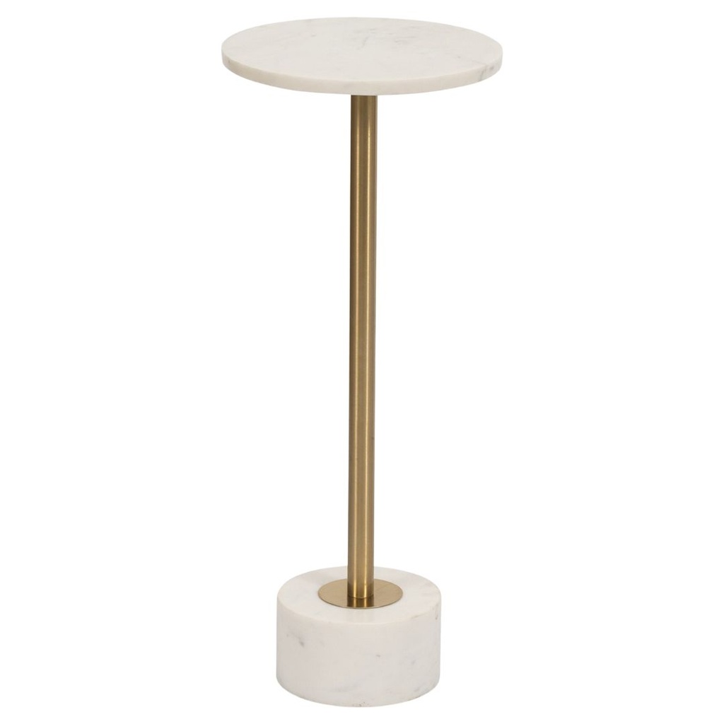 Marble Top Side Table Gold 24in