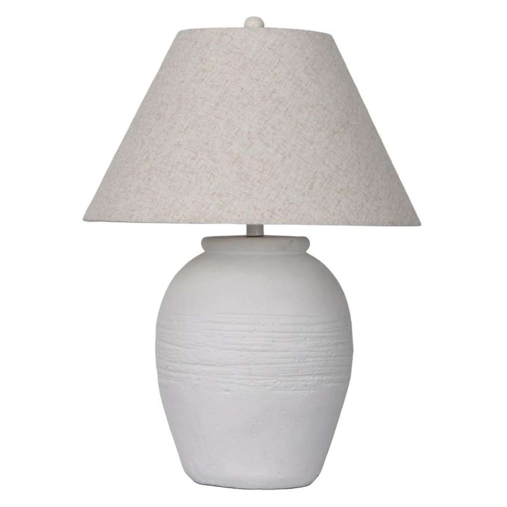Artisan Jug Table Lamp White Beige 27in