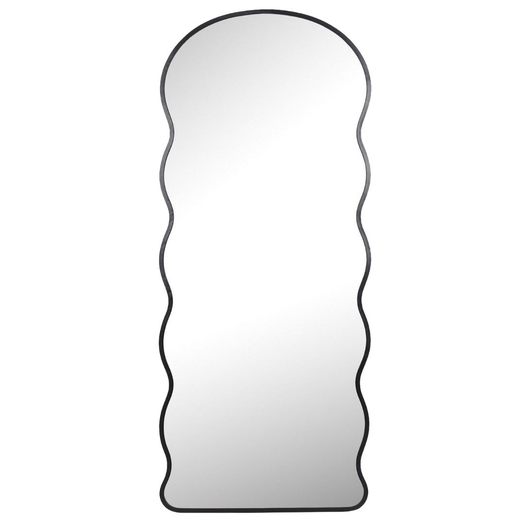 Curvy Edged Leaner Mirror Black 55in