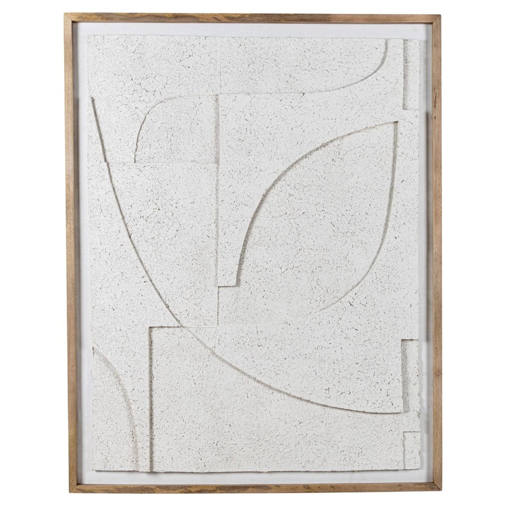 Paper Mache Wall Art Framed Glass 39x50in 