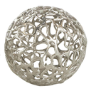Decorative Metal Orb Silver 5in