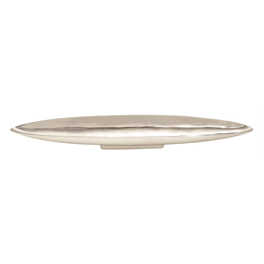 Silver Metal Oblong Bowl 34in