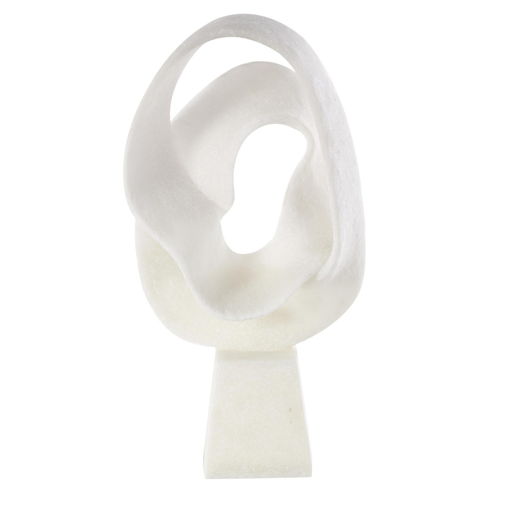 Textured Wave Sculpture With Elevated Base 19in