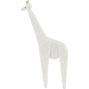 Cubist Giraffe Sculpture White Gold 16in