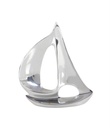 Metal Sailboat Sculpture Silver 12in