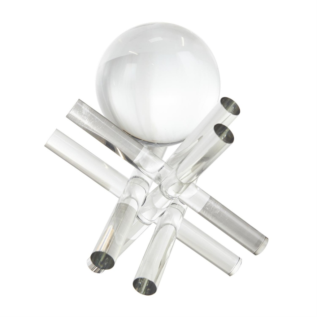 Crystal Orb & Jack Sculpture 8in