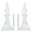 Crystal Chess Bookends Set 10in