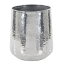 Metal Hammered Planter Silver 13in