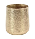 Metal Hammered Planter Gold 13in