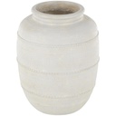 Distressed Vase With Raised Braided Accents Cream 18in