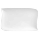 Vague Rectangular Dinner Plate White 11in