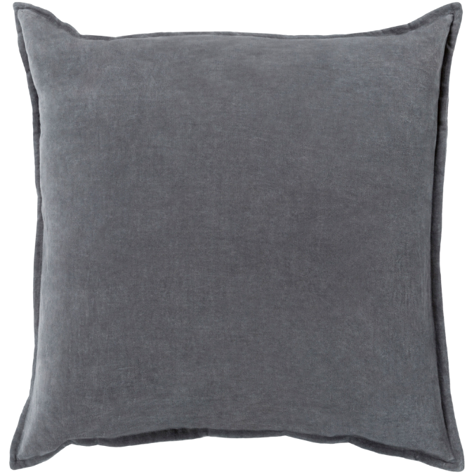 Cotton Velvet Pillow Grey 18in