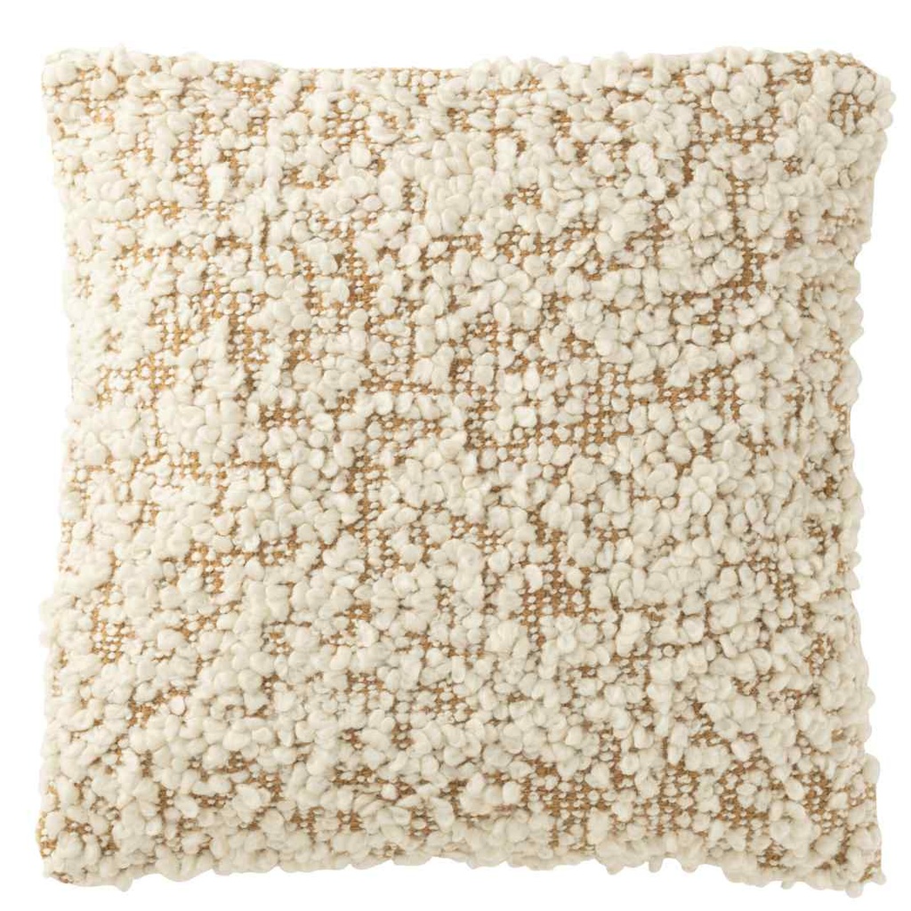Boucle Pillow Camel & Cream 18in 