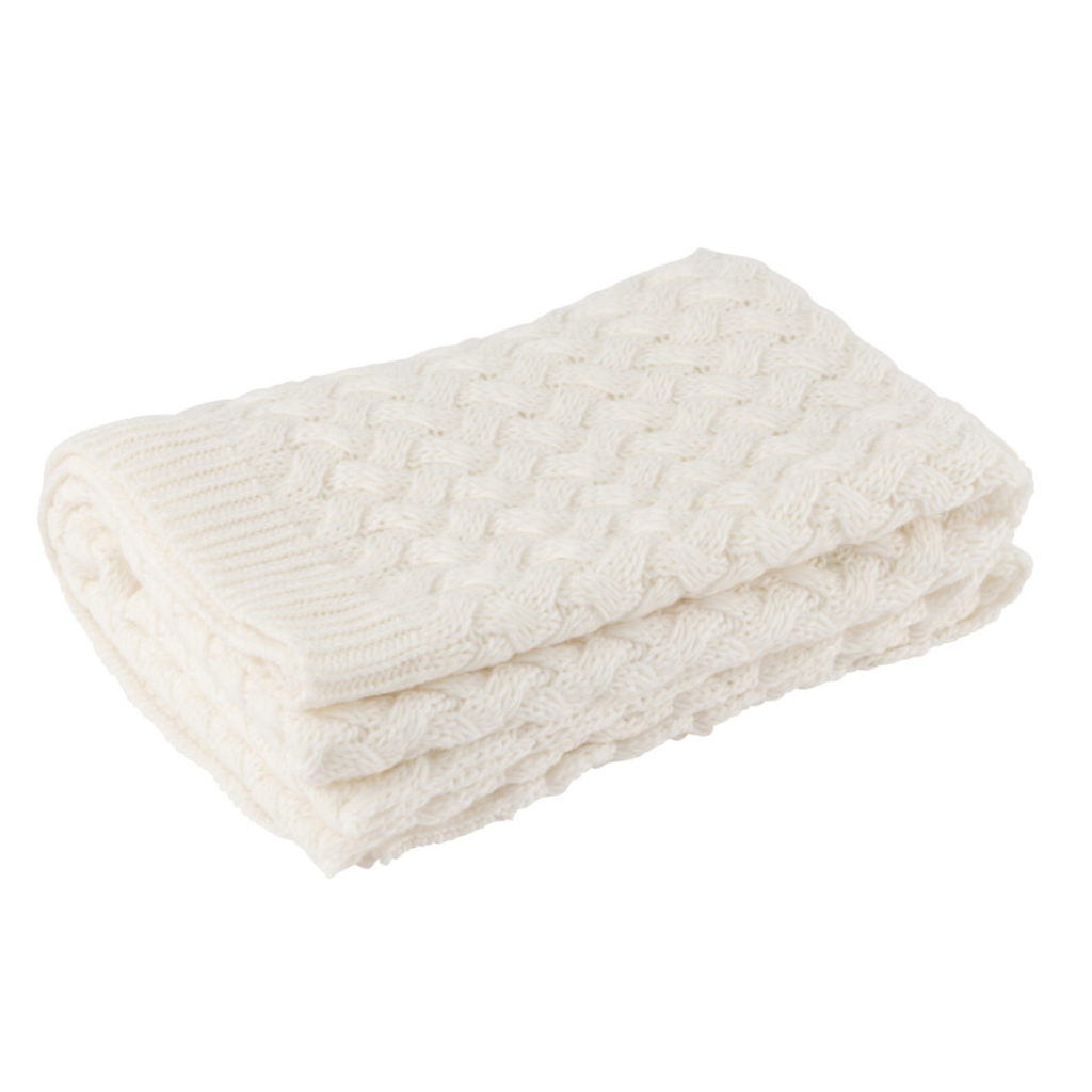 Knitted Throw White 71x51in
