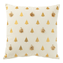 Christmas Tree Tassels Pillow Cream Gold 18in