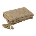 Cotton Tassels Throw Beige 71x51in