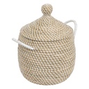Soleya Basket With Lid Beige Small
