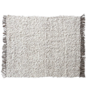 Woven New Zealand Wool Blend Shag Throw with Fringe