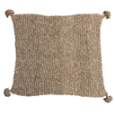 Woven Fabric Chunky Knit Throw with Tassels