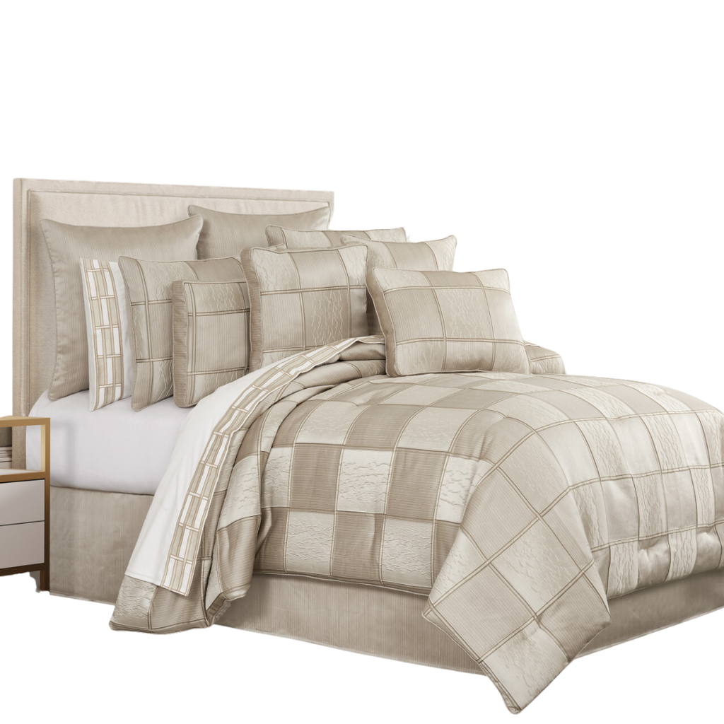Brando Comforter Set Flax Queen 4pc