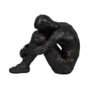 Sitting Man Figurine Bronze 16in