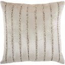 Beaded Stripe Velour Pillow Beige 20in
