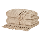 Waffle Weave XL Throw Beige 70x103in