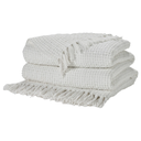 Waffle Weave Throw White 50x60in
