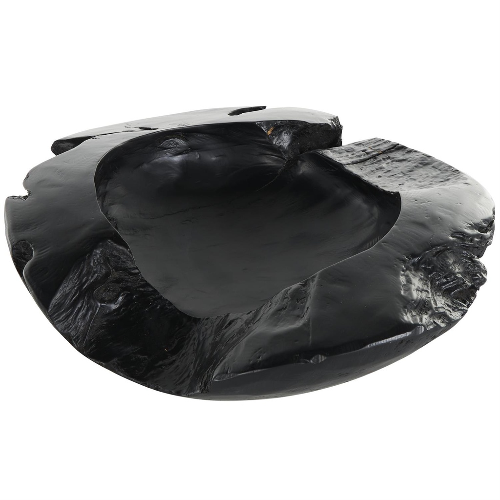 Black Teak Live Edge Bowl 18in