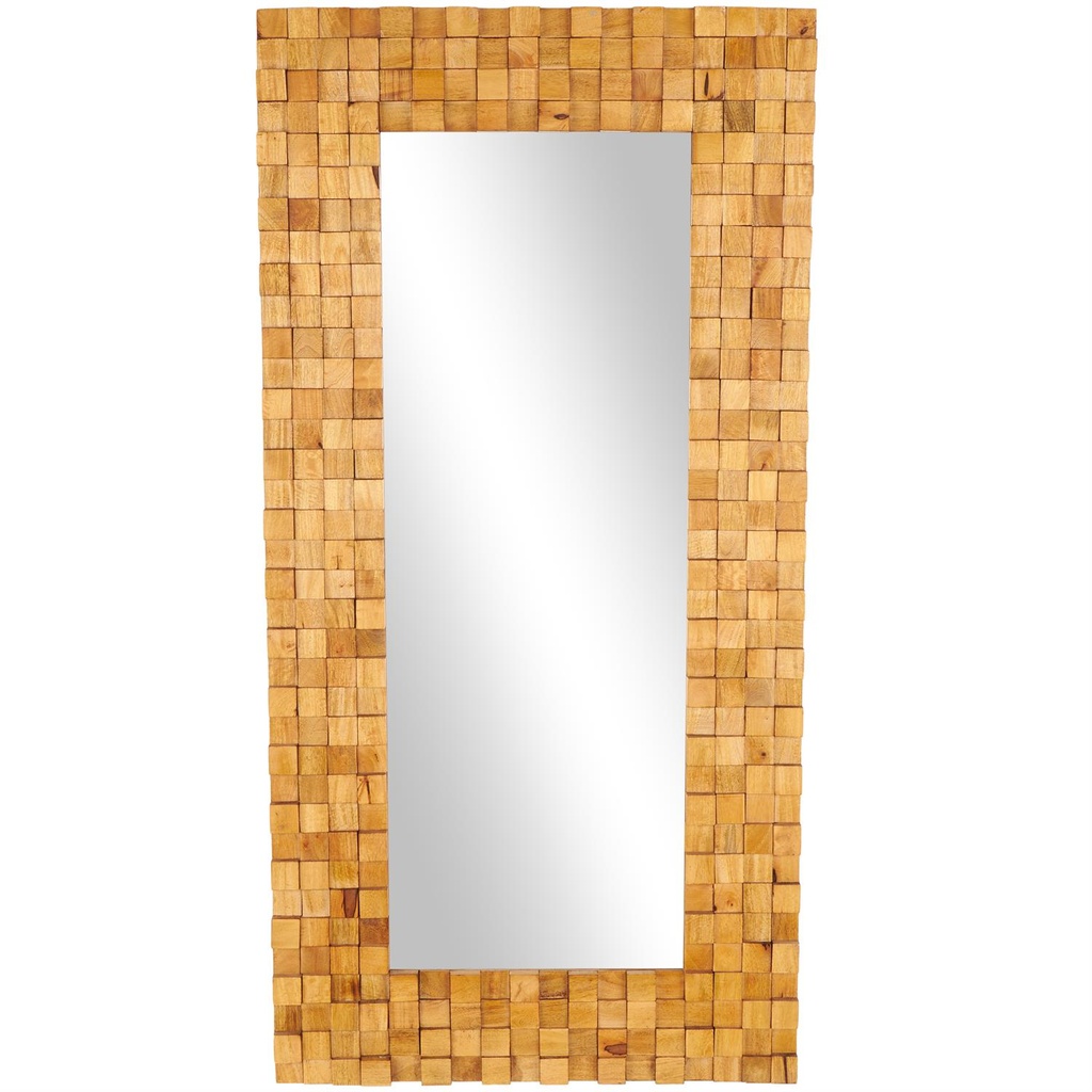 Dimensional Wood Mosaic Floor Mirror 36in x 72in