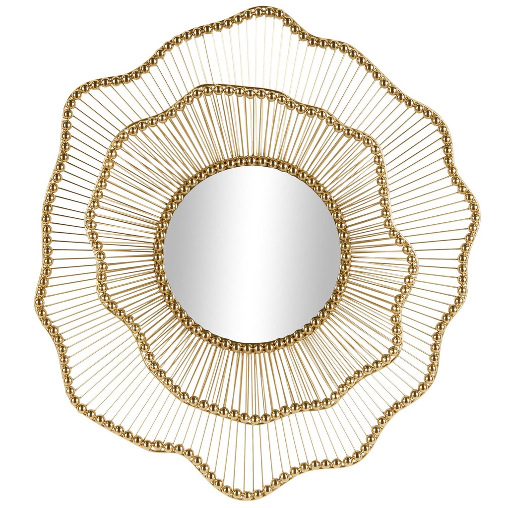 Floral Layered Wall Mirror Gold 34in